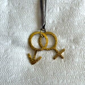 Suede and metal necklace (Anthropologie style)